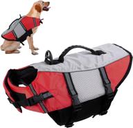 premium dog life vest jacket: ideal safety coat for swimming, kayaking, and boating - lifesaver for small, medium, and large pets! swimsuit preserver with reflective design, adjustable fit, and high visibility - quick release, ripstop material - flotation device included! логотип