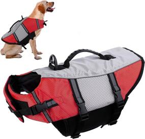 img 4 attached to Premium Dog Life Vest Jacket: Ideal Safety Coat for Swimming, Kayaking, and Boating - Lifesaver for Small, Medium, and Large Pets! Swimsuit Preserver with Reflective Design, Adjustable Fit, and High Visibility - Quick Release, Ripstop Material - Flotation Device Included!