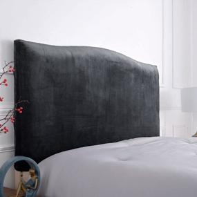 img 3 attached to Protect Your Headboard With WOMACO Velvet Slipcover In Dark Gray For Bedroom Decor (Sizes 35"-50")