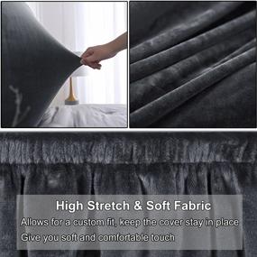 img 1 attached to Protect Your Headboard With WOMACO Velvet Slipcover In Dark Gray For Bedroom Decor (Sizes 35"-50")