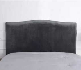 img 4 attached to Protect Your Headboard With WOMACO Velvet Slipcover In Dark Gray For Bedroom Decor (Sizes 35"-50")