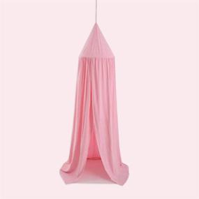 img 1 attached to 👑 ONMIER Girls Princess Bed Canopy: Pink Canopy for Crib & Toddler Kids Bed, Hanging Game Tent & Mosquito Net for Nursery Play Room Decor