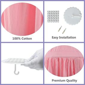 img 2 attached to 👑 ONMIER Girls Princess Bed Canopy: Pink Canopy for Crib & Toddler Kids Bed, Hanging Game Tent & Mosquito Net for Nursery Play Room Decor