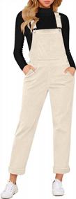 img 4 attached to Шикарно и удобно: женский вельветовый комбинезон с регулируемыми лямками и карманами