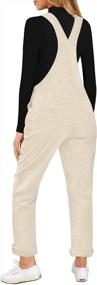 img 3 attached to Chic And Comfortable: Women'S Corduroy Overalls With Adjustable Straps And Pockets