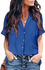 img 4 attached to Summer Style: Bbalizko Womens Cotton Linen Button-Down Shirts With Loose Fit & Casual Chic Design
