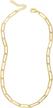 14k gold plated women's choker necklace - paperclip/herringbone/beaded/chunky chain layered jewelry logo