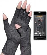 compression arthritis gloves - premium pain relief for rheumatoid & osteoarthritis, carpal tunnel and more, fingerless design with new material (dark gray, xl) логотип
