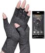 compression arthritis gloves - premium pain relief for rheumatoid & osteoarthritis, carpal tunnel and more, fingerless design with new material (dark gray, xl) logo