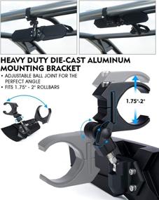 img 3 attached to 🔍 Xprite Основное зеркало заднего вида для UTV, 13 дюймов, алюминиевые зеркала заднего вида для крепления на баре крепления с диаметром 1,75"-2" на SXS Polaris RZR Pioneer Talon Can-Am Maverick X3 Kawasaki Arctic Cat Wildcat, патентованный дизайн.