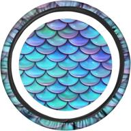 🧜 toaddmos 3d blue mermaid fish scale car steering wheel cover - neoprene automotive steering wheel cover with enhanced grip, sweat absorption, and anti-slip features - perfect auto car wrap cover логотип