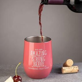 img 1 attached to DiverseBee Ruby Inspirational Thank You Wine Gifts For Women - Insulated Tumbler Cup For Wife, Sister, Girlfriend, Best Friend And More!