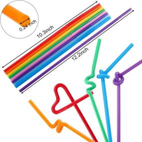 img 2 attached to 🥤 300-Pack of Tomnk 10.3 Inch Disposable Flexible Bendy Plastic Drinking Straws