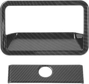 img 2 attached to Carbon Fiber Co-Pilot Storage Box With Handle Trim For Ford F150 2015-2017 By Voodonala