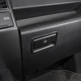 img 1 attached to Carbon Fiber Co-Pilot Storage Box With Handle Trim For Ford F150 2015-2017 By Voodonala