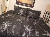 картинка 1 прикреплена к отзыву 1000-TC Luxury Microfiber Down Comforter Quilt Cover Set: Nanko Queen Bedding Duvet With White & Black Marble Print, Zipper Closure + Ties - Modern Style For Men & Women от Mike Dart