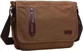img 4 attached to Stylish And Functional 15-Inch Canvas Messenger Bag For Laptop And More