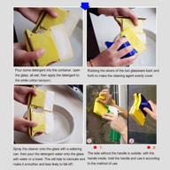 🧲 double-sided square magnetic glass cleaner wiper with 2 bonus cleaning cotton pads - ideal window squeegee washing kit for household cleaning логотип