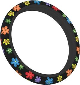 img 2 attached to 🌸 Flower Steering Wheel Cover: Non-Slip Neoprene Car Accessory for Women & Men - Floral Protector Case for Auto, SUV, Sedan, Vans, Trucks - 15 Inches