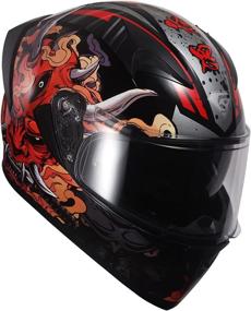 img 4 attached to 🏍️ KYPARA Full Face Motorcycle Helmet - Enhanced Safety with Extra Tinted Visor & DOT Approval for Moped ATV Cruiser Scooter