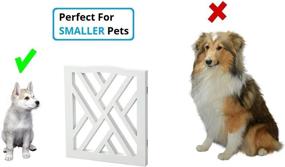 img 3 attached to Zoogamo 3 Panel White Wood Crisscross Top Dog Pet Gate - Wide Durable Lightweight Fence for Indoor/Outdoor Dog Safety - Expandable & Folding Design