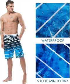 img 1 attached to Colorful Stripe Quick Dry Board Shorts For Men - YnimioAOX Swimming Trunks
