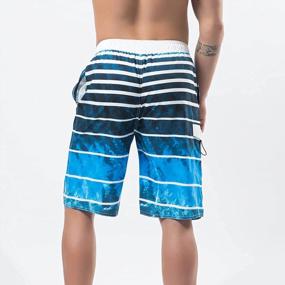 img 3 attached to Colorful Stripe Quick Dry Board Shorts For Men - YnimioAOX Swimming Trunks