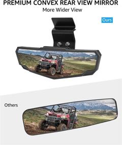 img 1 attached to 🔍 AUTV PRO Rear View Mirror - Center Convex Rearview Mirror for Polaris Ranger XP 1000 Crew (2015-2022), Ranger 1000 570 XP 900 - Can Am Defender Accessories