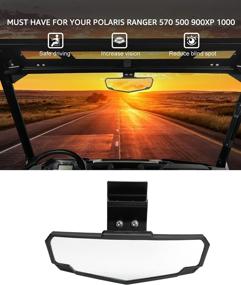 img 2 attached to 🔍 AUTV PRO Rear View Mirror - Center Convex Rearview Mirror for Polaris Ranger XP 1000 Crew (2015-2022), Ranger 1000 570 XP 900 - Can Am Defender Accessories