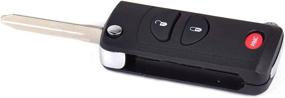 img 2 attached to Beler 2+1 Button Folding Flip Remote Key Keyless Shell Case Fob Compatible with Chrysler Dodge Jeep