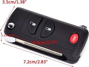 img 3 attached to Beler 2+1 Button Folding Flip Remote Key Keyless Shell Case Fob Compatible with Chrysler Dodge Jeep