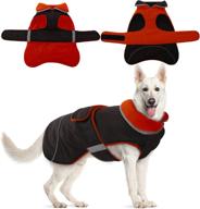 winter warm dog jacket with reflective reversible design, windproof and cozy cold weather puppy coat with water repellent vest - thick fleece apparel featuring harness/leash hole - ideal for outdoor small, medium, large dogs логотип