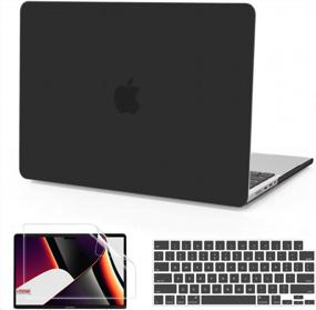 img 4 attached to Protective Case For MacBook Pro 14 Inch (2021-2023 Models) With Touch ID And M1/M2 Chip - Hard Shell Cover, Keyboard Skin, And Screen Guard - Black