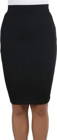 img 4 attached to 💃 ToBeInStyle Women's Solid-Print Pencil Skirts - Enhancing Your Style!