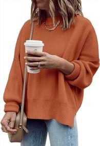 img 4 attached to Fall Fashion: Imily Bela Women'S Slouchy Oversized Tunic Sweater With Ribbed Knit, Long Sleeves, Side Slit, And Pullover Jumper Design