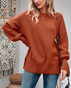 img 3 attached to Fall Fashion: Imily Bela Women'S Slouchy Oversized Tunic Sweater With Ribbed Knit, Long Sleeves, Side Slit, And Pullover Jumper Design