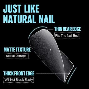 img 2 attached to 450-Piece Set Of TOMICCA Soft Gel Nail Tips In 15 Sizes For Full-Cover Coffin Nail Extensions – Matte Acrylic Double-Sided Short Nail Tips For Optimal Style