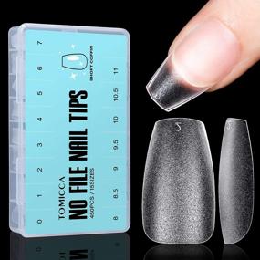 img 4 attached to 450-Piece Set Of TOMICCA Soft Gel Nail Tips In 15 Sizes For Full-Cover Coffin Nail Extensions – Matte Acrylic Double-Sided Short Nail Tips For Optimal Style
