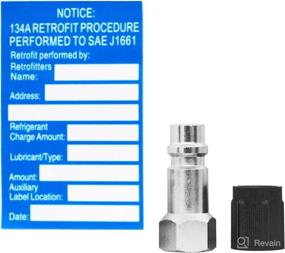 img 1 attached to 🚗 InterDynamics Certified A/C Pro Car Air Conditioner Adapter Valve: Transform R-12 to R-134A Effortlessly with Retrofit Valve Adaptor – Includes Dust Cap and Retrofit Label