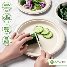 img 1 attached to 140 Large 100% Compostable Knives (7 in.) - Eco-Friendly, Durable, and Heat Resistant Disposable Utensils by Ecovita with Convenient Tray