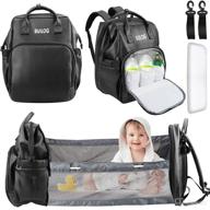🎒 large capacity multi-functional waterproof baby diaper bag backpack by builog - with changing station, changing pad, and gender-neutral design (black) logo