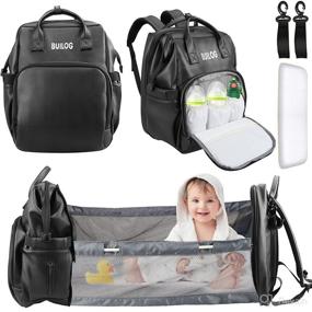 img 4 attached to 🎒 Large Capacity Multi-Functional Waterproof Baby Diaper Bag Backpack by BUILOG - with Changing Station, Changing Pad, and Gender-Neutral Design (Black)