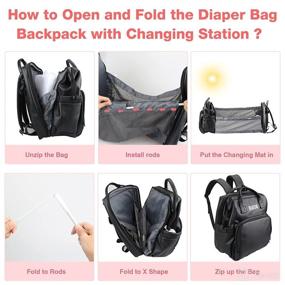 img 1 attached to 🎒 Large Capacity Multi-Functional Waterproof Baby Diaper Bag Backpack by BUILOG - with Changing Station, Changing Pad, and Gender-Neutral Design (Black)