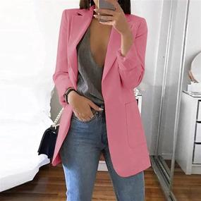 img 2 attached to 👚 Cnkwei Womens Casual Blazers Sleeve Women's Clothing: Discover Stylish Suiting & Blazers for Women