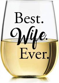 img 3 attached to Best Wife Ever Sentimental Stemless Wine Glass 🍷 - Romantic Gift for Her from Him/Husband - Libbey 15oz