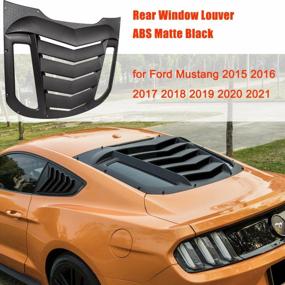img 2 attached to Ford Mustang 2015-2021 Rear Window Louver ABS Sun Shade Windshield Cover - Matte Black