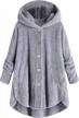 women's winter hoodie fleece sweatshirt full zip up thicken sherpa lined oversized coat by uofoco logo