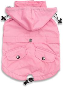 img 3 attached to 🐶 Stylish Premium Pink Dog Raincoat by Ellie Dog Wear - Size XS to XXL, Reflective Buttons, Water Resistant, Adjustable Drawstring, Pockets, Removable Hoodie