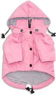🐶 stylish premium pink dog raincoat by ellie dog wear - size xs to xxl, reflective buttons, water resistant, adjustable drawstring, pockets, removable hoodie logo