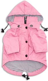 img 4 attached to 🐶 Stylish Premium Pink Dog Raincoat by Ellie Dog Wear - Size XS to XXL, Reflective Buttons, Water Resistant, Adjustable Drawstring, Pockets, Removable Hoodie